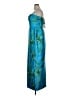 Theia 100% Polyester Blue Teal Cocktail Dress Size 16 - photo 5