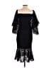 Nicholas 100% Polyester Solid Black Cocktail Dress Size 4 - photo 2