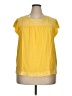 Faded Glory 100% Rayon Yellow Short Sleeve Blouse Size XXL - photo 1