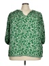 Max Studio 100% Polyester Green 3/4 Sleeve Blouse Size 3X - photo 1