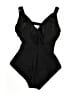 Mainstream Solid Black One Piece Swimsuit Size 8 - photo 2