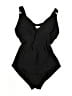 Mainstream Solid Black One Piece Swimsuit Size 8 - photo 1
