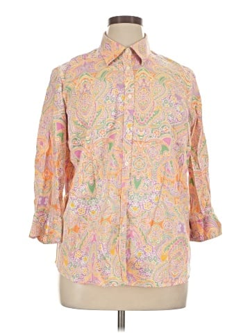 Chaps 3/4 Sleeve Button-Down Shirt (view 1)