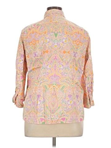Chaps 3/4 Sleeve Button-Down Shirt (view 2)