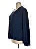 Crown & Ivy 100% Polyester Blue Long Sleeve Blouse Size XXL - photo 5