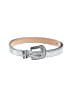 Cache 100% Leather Silver Leather Belt Size L - photo 1