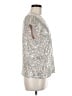 CeCe Silver Short Sleeve Blouse Size M - photo 4