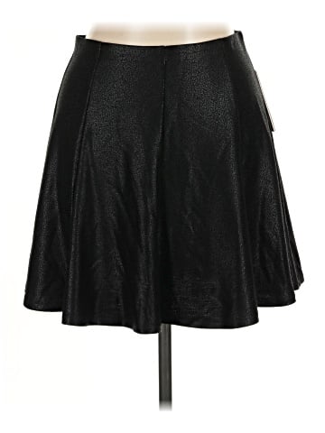 Aqua Faux Leather Skirt (view 1)