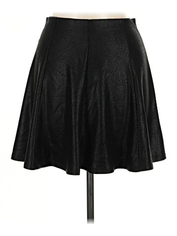 Aqua Faux Leather Skirt (view 2)