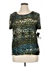 Notations 100% Polyester Animal Print Green Short Sleeve Top Size XL - photo 1