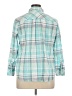 Talbots 100% Cotton Plaid Teal Long Sleeve Button-Down Shirt Size 1X - photo 2