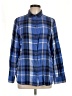 Old Navy 100% Cotton Plaid Blue Long Sleeve Button-Down Shirt Size L - photo 1
