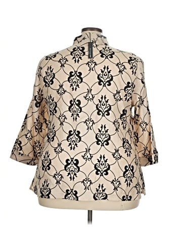 Saint Tropez West 3/4 Sleeve Button-Down Shirt (view 2)