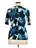 Iz Byer Graphic Teal Short Sleeve Blouse Size XL - photo 2