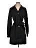 DKNY 100% Polyester Black Trenchcoat Size S - photo 1