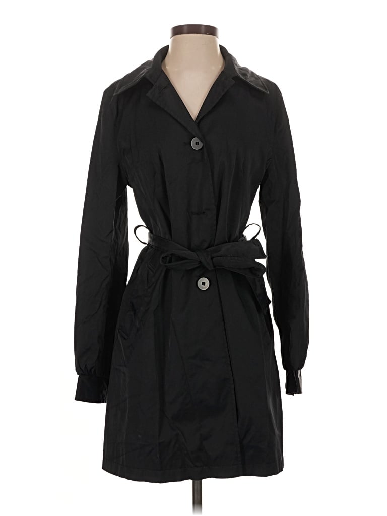 Pre-owned Dkny Trenchcoat In Black