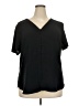 Ann Taylor 100% Polyester Black Short Sleeve Henley Size XXL - photo 1