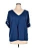 Max Studio Blue Short Sleeve Blouse Size 1X - photo 1
