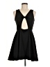 Aqua Solid Black Cocktail Dress Size M - photo 1