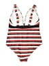 ModCloth Stripes Red One Piece Swimsuit Size 2X - photo 2