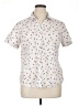 Basic Editions Print Ivory Short Sleeve Blouse Size XL - photo 1