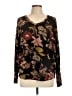 Well Worn Floral Black Long Sleeve Blouse Size L - photo 1