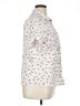 Basic Editions Print Ivory Short Sleeve Blouse Size XL - photo 4