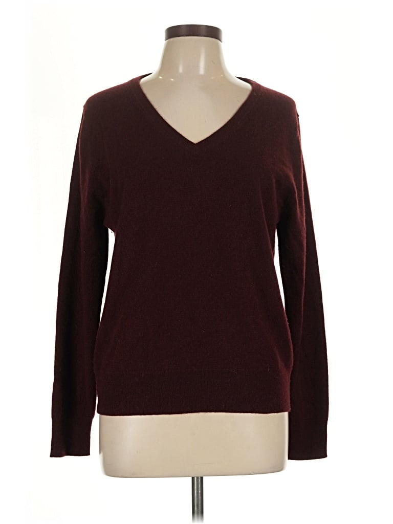 Pre-owned Quince Cashmere Pullover Sweater In Burgundy