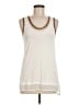 oasis 100% Viscose Ivory Sleeveless T-Shirt Size M - photo 1