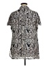 DR2 100% Polyester Paisley Ivory Blue Short Sleeve Blouse Size 1X - photo 2
