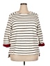 Coldwater Creek 100% Cotton Stripes Ivory Pullover Sweater Size 2X - photo 1