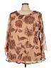 Fashion Bug 100% Polyester Brown Long Sleeve Blouse Size 26 - photo 1