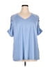 BLOOMCHIC Blue Short Sleeve Top Size 14 - photo 1