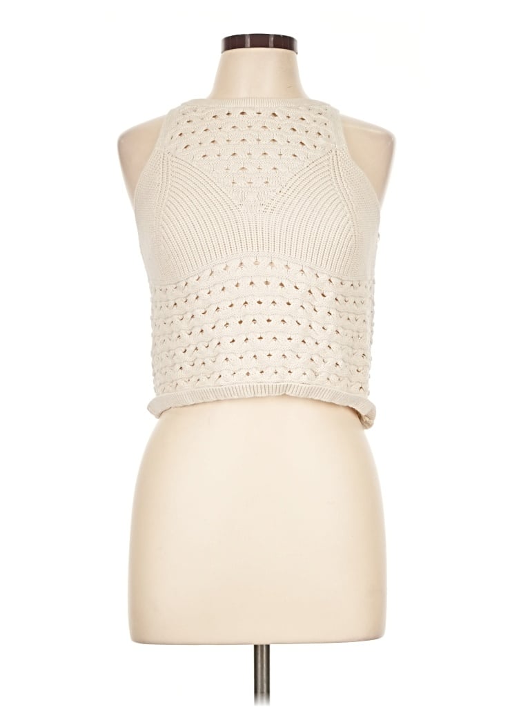 Pre-owned Express Sleeveless Blouse In Ivory
