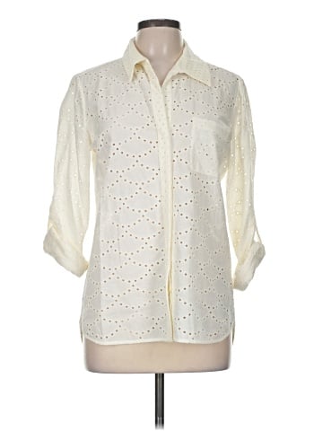 Diane von Furstenberg 3/4 Sleeve Button-Down Shirt (view 1)