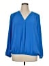 Chaus 100% Polyester Blue Long Sleeve Blouse Size XL - photo 1