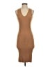 Express Solid Brown Casual Dress Size XS - photo 1