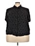 Torrid Print Black Short Sleeve Blouse Size 3X Plus (3) - photo 1