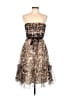 BCBGMAXAZRIA 100% Polyester Brown Cocktail Dress Size L (petite) - photo 1