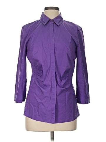 Lafayette 148 New York 3/4 Sleeve Button-Down Shirt (view 1)