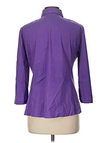 Lafayette 148 New York 3/4 Sleeve Button-Down Shirt (view 2)