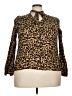 Amaryllis 100% Polyester Animal Print Brown Long Sleeve Blouse Size 2X - photo 1
