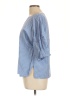 Tibi 100% Cotton Blue 3/4 Sleeve Blouse Size L - photo 5