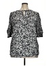 Terra & Sky 100% Rayon Silver 3/4 Sleeve Blouse Size 2X - photo 2