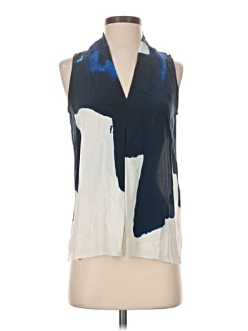 Ecru Sleeveless Silk Top (view 1)