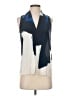 Ecru 100% Silk Blue Sleeveless Silk Top Size XS - photo 1