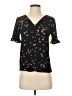 CeCe Black Short Sleeve Blouse Size XXS - photo 1