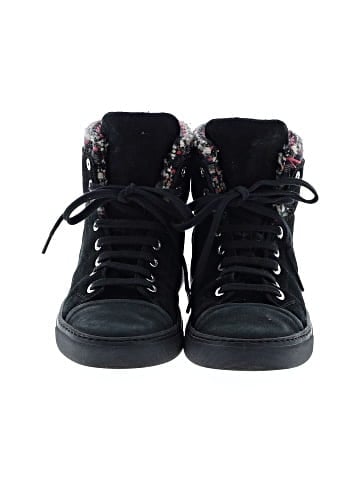 Chanel  High-Top Wedge Sneakers Suede with Tweed (view 2)