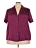 Halogen 100% Polyester Burgundy Short Sleeve Blouse Size 3X - photo 1