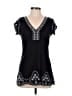 BCBGMAXAZRIA 100% Cotton Black Short Sleeve Top Size M - photo 1